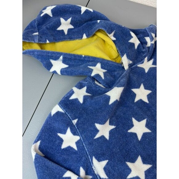 Mini Boden youth 5-6 blue star hooded terry cover up towel pullover - Picture 3 of 6